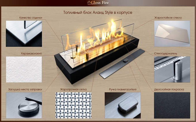 выбрать и купить биокамины ТМ Gloss Fire в Киеве у официальных партнеров производителя