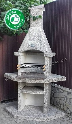 Камин барбекю ELMAS «Классик угловой» бетонный дымоход